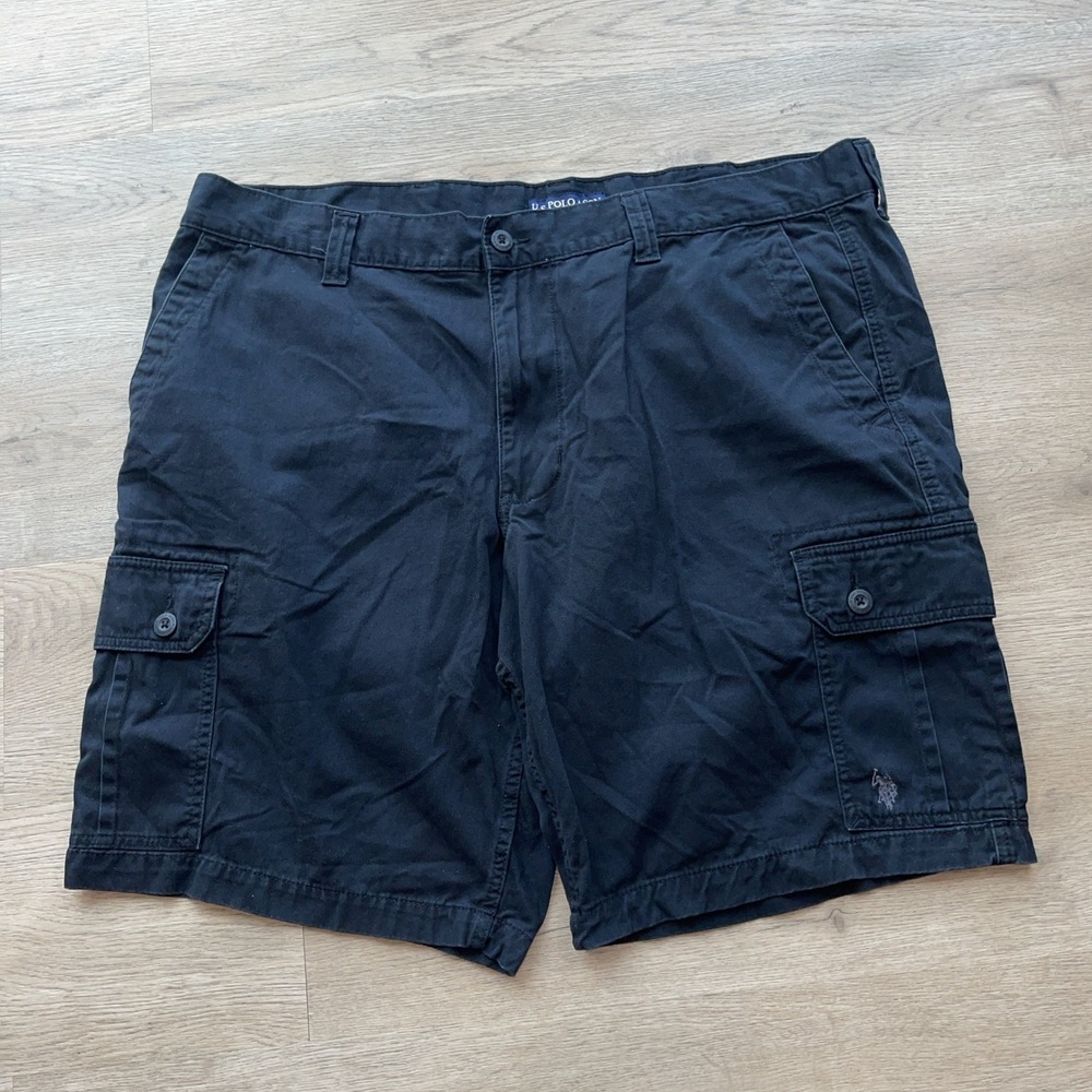 Us-polo-assn Men's Black cargo Shorts size 44 Workwear 100% Cotton